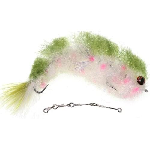 1PC 4# Articulated Fish Fly Double Hooks Saltwater Fishing Game Changer Big Streamer Fly Lure Bait for Bass Muskie Pike