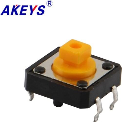 10PCS TS-G004 12*12*7.3 Dustproof and waterproof tact switch 4 pin DIP type vertical with column
