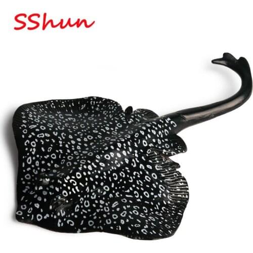 11*7.5*1cm Children Cognitive Solid Simulation Marine Animal Model Ray Devil Fish Simulation Animal Decoration Plastic Toy