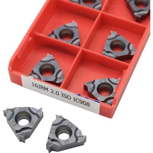 16IRM 2.0 ISO IC908 10pcs Thread Carbide CNC Threaded Carbide Inserts Thread Lathe Turning Blade Tool Tungsten Carbide Insert