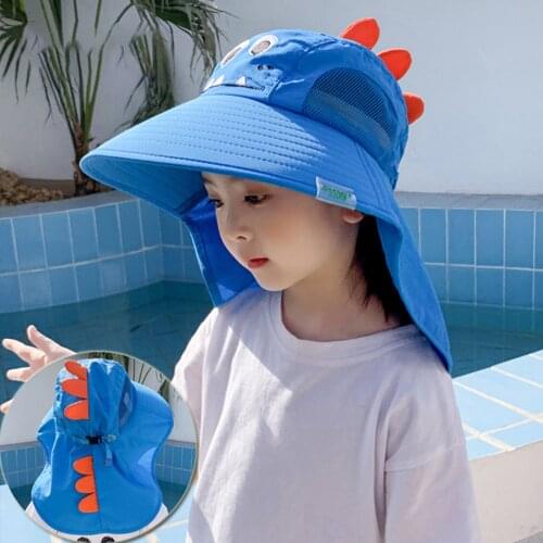 2021 Baby Unisex Sun Hat With Neck Flap Hat Casual Fashion Beach Hats For Boys Girls Bucket Hat Sunscreen Cap Fast Free Shipping