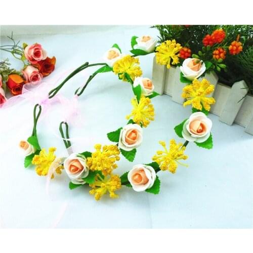 5 fashion Women Lady Girl Bridal Festival Headband party Travel and Vacations foam rose flower Wreath HH15422-2