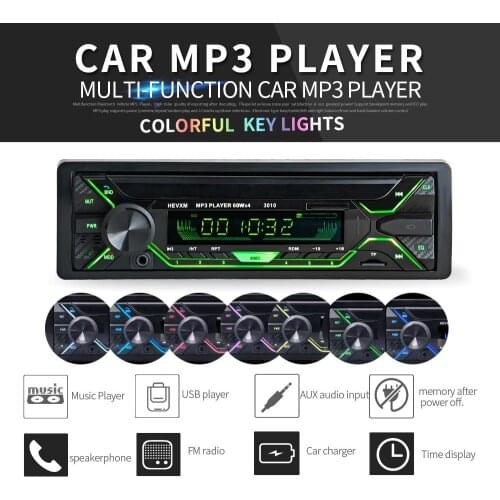 50pcs new car Radio Stereo Player Bluetooth Phone AUX-IN MP3 FM/USB/1 Din/remote control 12V Car Audio Auto 3010