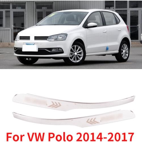 CAPQX 2PCS For VW Polo 2014-2017 ABS Chrome Side view mirror decoration Trim Strip Rearview Mirror Decorative Cover Trim Strip