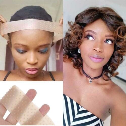 Cheap 2PC Brown Flexible Silicon Wigs Head Band Drop-Shaped Wig Elastic Band Lace Wig Grip Hair Headband For Wigs