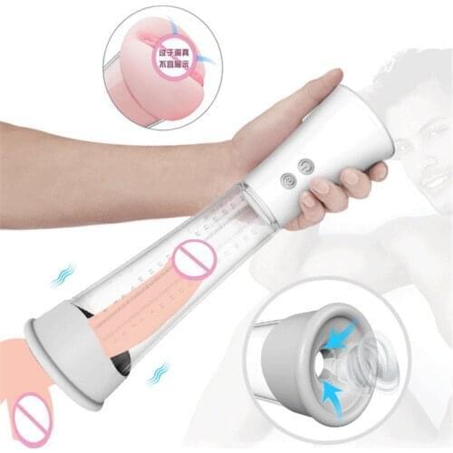 Electric Penis Enlargement Pump Penis Extender Trainer Aid Impotence Helper Vacuum Pump Vagina Masturbation cup Sex Toys For Man