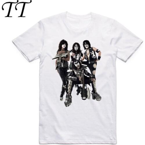 2019 Summer Men Stormtroopers Fan Kiss Rock Band T Shirt Harajuku Casual White Homme T-shirt Short Sleeve O-Neck Clothing