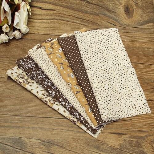 JX-LCLYL 6*Pre-Cut Fat Quarters Bundle Cotton Quilt Fabric Patchwork Craft Grey Assorted