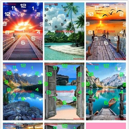 2021 new diy diamond painting cross stitch with clock diamond mosaic sale clock rhinestone pictures diamond embroidery diy frame