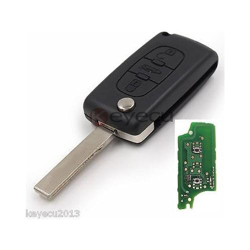 KEYECU New Remote Car Key Fob 3B 433MHz ID46 for Peugeot 207 207CC 307 308 0536 Model