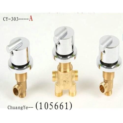 Copper split bathtub faucet cold and hot water switch valve cylinder faucet accessories