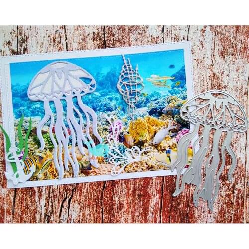 Marine jellyfish Metal Cutting Dies Embossing Stencils for DIY Scrapbooking Photo Album Decorative DIY Paper Cards Making Tool