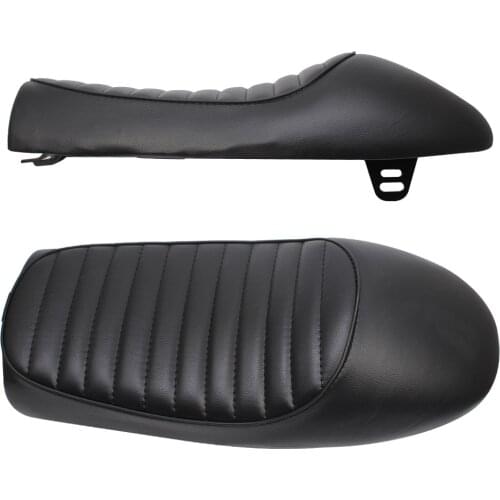 Black Motorcycle Universal Cafe Racer Custom Vintage Hump Saddle Flat Pan Retro Seat For Honda CB125S CB200 CB350 CL350 400