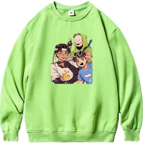 Dream Smp Hoodies Mens O-Neck Oversized Dream Merch Hoodie Male Harajuku Sweatshirts Unisex Anime Casual Fleece Pullover Hoody