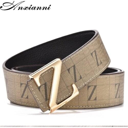 Mens Fashion Famous Brand Designer Belts Luxury Male Genuine Leather Z Smooth buckle Business High Quality Jeans Belts