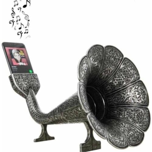 Nostalgic Gramophone Sound System Sound Amplifier Accessory Zamak Gift Acoustic Gramophone Compatible with Every Phone