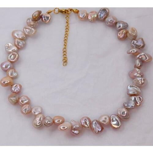 Unique Petals Freshwater Pearl Necklace Purple Good Quality Jewelry Get What You See Real Pearl Choker for Women