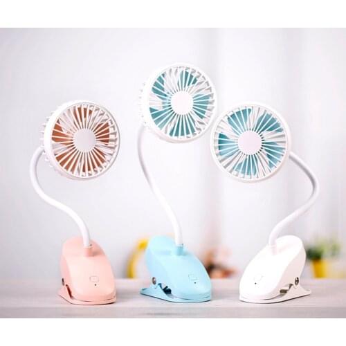 Portable Flexible Neck Mini Clip Fan Baby Crib Fan Rechargeable USB Desktop Cooling Fan Personal Handheld Fans Adjustable Speed