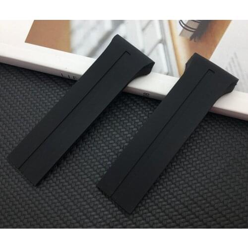 Top brand watchband Soft Black Rubber silicone Watch Band 28mm Fit For Porsche strap Design World Timer for P6750 tools