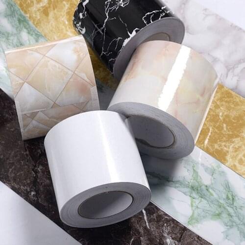 Self-adhesive Waterproof Waist Line Sticker Door Window Border Renovation Decals Bathroom Tile Decor Wallpaper Skirting Lin