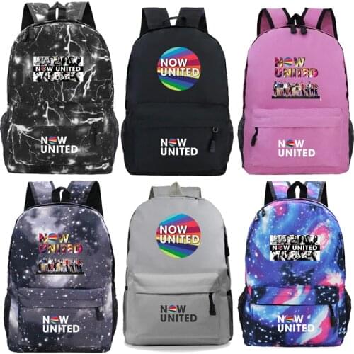 2020 Now United Backpack Students School Rucksack Boys Girls Cartoon Bookbag Kids Anime Knapsack Men Women Teenagers Travel Bag
