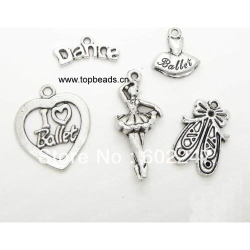 Tibetan Silver Ballet Dancer Theme Charm Pendant Bead Finding Jewellery Making
