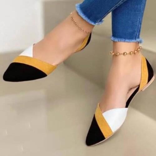 Flats Shoes For Women 2021 Mixed Color Pointed Toe Womens Sneakers Slip On Spring Summer Shoes Woman Moccasins Ladies Loafers