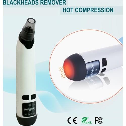 New Powerful Heating Vacumm Acne Blackhead Remover Face Cleaner Comedone Extractor Skin Pore Cleanser for Facial