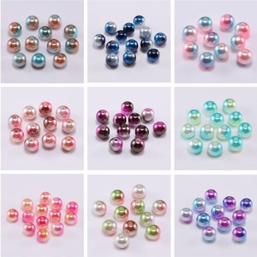 50-200Pcs/Pack 3/4/6/8/10/12mm Beads With Hole Colorful Pearls Round Acrylic Imitation Pearl DIY For Jewelry Making Craft