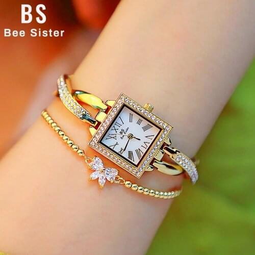 Women Quartz Watches Casual Dress Ladies Watches Small Dial Rhinestone Square Wrist Watch Gold Female Clock Reloj Mujer 2019