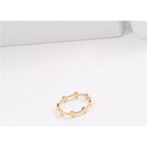 INSCHIC 2021 Korean Simple Fashion Thin Rose Golden Women Wedding Finger Rings Geometric Rhombus Stainless Steel Engagement Ring