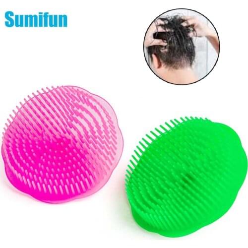1PCS Head Massager Shampoo Massage Brush Combs Washing Hair Scalp Stretch Silicone Head Spa Comb Round Styling Tool
