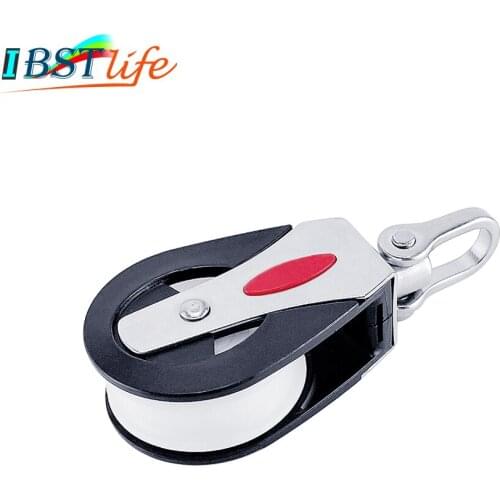 1500Lbs Load Sheave Block Universal Head Single Pulley Swivel Shackle Sailboat Plain Bearing Block Rope Runner Boat Accessories