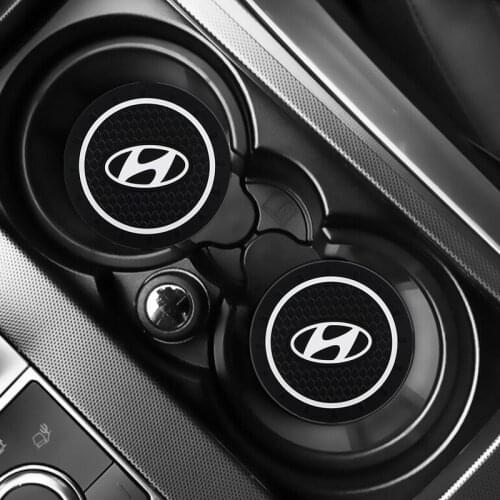 2pc Car Cup Holder Coaster Non slip Pad Mat Interior Decoration For Hyundai I20 I30 I40 IX20 IX35 Tucson Solaris Azera Elantra