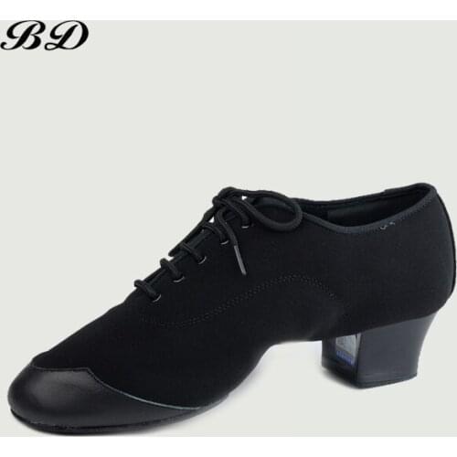 2020 Dance Shoes Latin Shoe Modern Men Cowhide Two-point Sole Oxford cloth Comfortable and breathable Teacher Shoe HEEL 4.5 CM