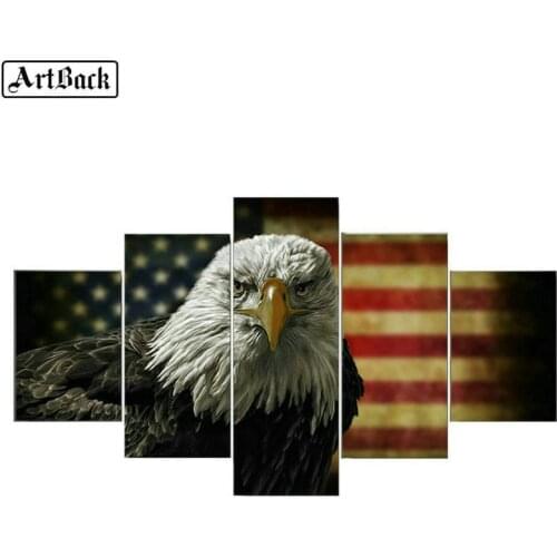 5 spelled diamond painting eagle american flag icon diamond mosaic full square drill diamond embroidery set