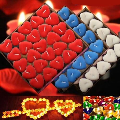50Pc high quality Love Heart Shaped Tealight Candles Smokeless Small Candle for Valentines