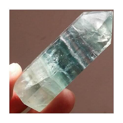 70g NATURAL Fluorite QUARTZ CRYSTAL WAND POINT HEALING