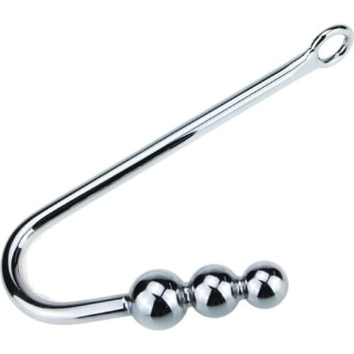 Stainless Steel Anal Hooks Metal Butt Plug Strap On Anal Balls Sex Toys For Couple Rope Hook with 3 balls Anus Stimulation