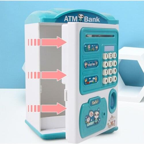 Automatic Coins Savings Bank ATM Savings Bank Piggy Bank Coin Fingerprint with Password Electronic Coin Savings Box