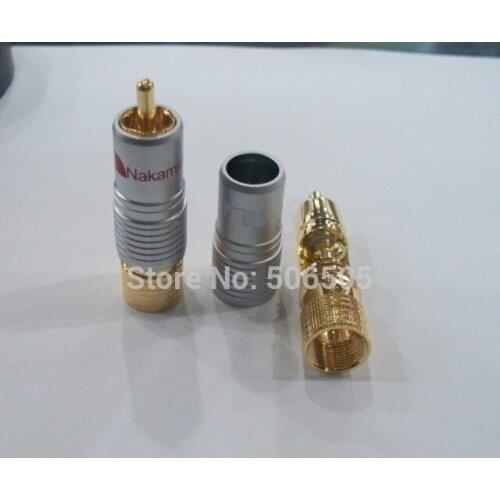 Free shipping Gold Plated RCA Plug Locking Non solder plug connector 20pcs/lot