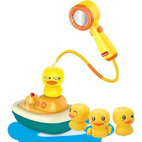 Baby Bathing Toy Sprinkler Head Water Playing Toy Cartoon Duck Shower Fountain Toy Electric Bathtub Spray Toy for Infant