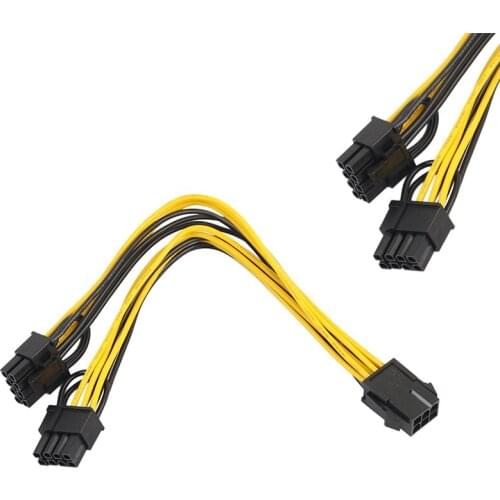 6 Pin To Dual 8 (6+2) Pin PCI Express Power Converter Cable For Graphics GPU Video Card PCIE PCI-E VGA Splitter Hub Power Cable