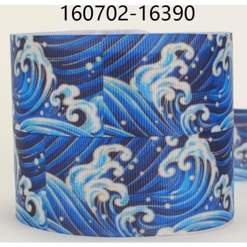 NEW 50 yards1/2"38mm New cartoon beautiful sea wave printed grosgrain ribbon