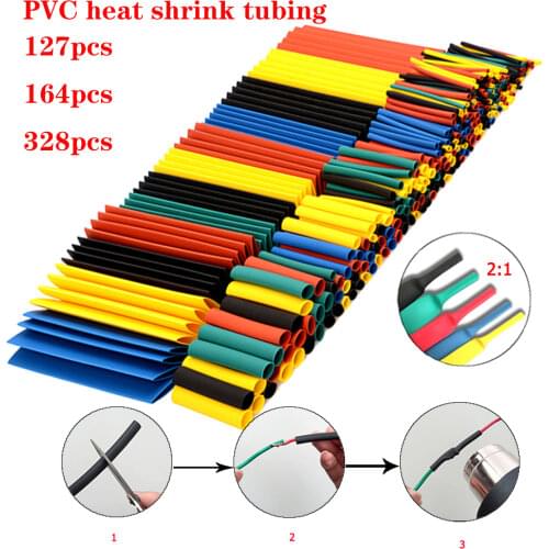 New Heat Shrinkable Tube Set 2:1 Wrap Wires Cable Insulated Polyolefin Heat Shrink Tube Ratio Tubing Insulation Shrinkable Tubes