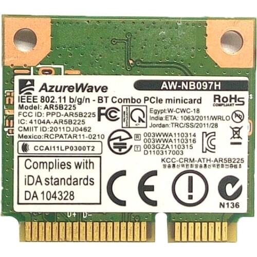 SSEA NEW WiFi Bluetooth 4.0 Network Card for AzureWave AW-NB097H AW-NB100H AR3012 AR5B225 300Mbps Half Mini PCI-E