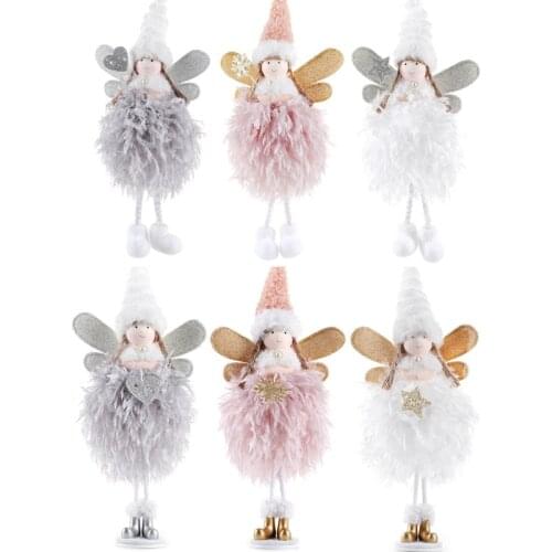 New Year 2021 Gifts Christmas Silk Plush Angel Dolls Xmas Tree Ornament Noel Christmas Decoration for Home Navidad 2020 Decor