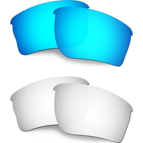 HKUCO Polarized Replacement Lenses For Quarter Jacket Sunglasses Blue/SIlver 2 Pairs
