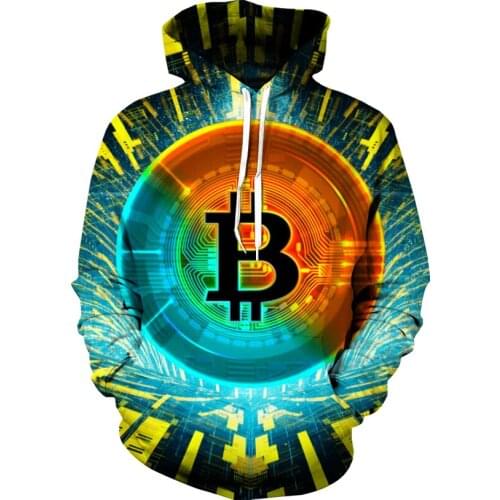 Dropshipping Bitcoin Design Hoodies Mens Top Clothing Unisex Long Sleeve Sweatshirt With Hooded Hot Sale Man Hoodie Autumn New