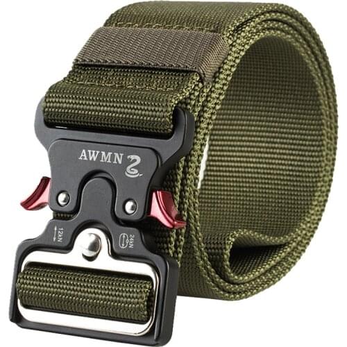 Casual Nylon Belt For Men Tactical Designer Jeans Belt 4.8 CM Width Army Belts Metal Buckle Military High Quality Waist Belt